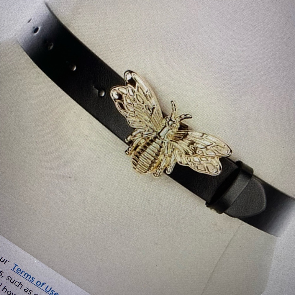 1.1” Bee 🐝 Buckle Belt Black Vegan Leather